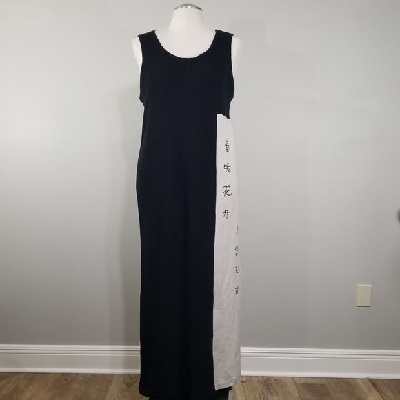 Weno NY Women's Dress Size XL Sleeveless Knit Shift USA Vintage Maxi 80s 90s - Picture 5 of 13